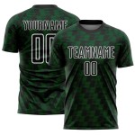 Benutzerdefiniertes schwarz-grün-weißes Sublimations-Fußballtrikot Benutzerdefiniertes schwarz-grün-weißes Sublimations-Fußballtrikot