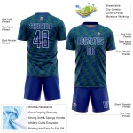 Benutzerdefiniertes Royal Kelly Grün-Weiß Line Sublimation Fußballuniform-Trikot Benutzerdefiniertes Royal Kelly Grün-Weiß Line Sublimation Fußballuniform-Trikot