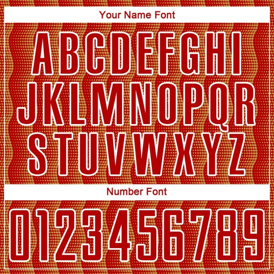 Benutzerdefiniertes rot-altgold-weißes geometrisches Sublimations-Fußballtrikot Benutzerdefiniertes rot-altgold-weißes geometrisches Sublimations-Fußballtrikot