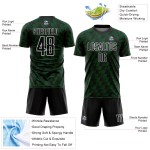 Benutzerdefiniertes schwarz-grün-weißes Sublimations-Fußballtrikot Benutzerdefiniertes schwarz-grün-weißes Sublimations-Fußballtrikot