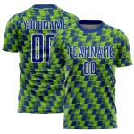 Benutzerdefiniertes Royal Neon Grün-Weiß Line Sublimation Fußballuniform-Trikot Benutzerdefiniertes Royal Neon Grün-Weiß Line Sublimation Fußballuniform-Trikot