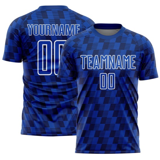 Benutzerdefiniertes Navy Thunder Blau-Weiß Line Sublimation Fußballuniform-Trikot Benutzerdefiniertes Navy Thunder Blau-Weiß Line Sublimation Fußballuniform-Trikot