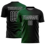 Benutzerdefinierte schwarz grün-weiß Gradienten Linie Sublimation Fußball Uniform Trikot Benutzerdefinierte schwarz grün-weiß Gradienten Linie Sublimation Fußball Uniform Trikot