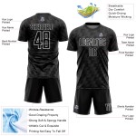 Benutzerdefiniertes Sublimations-Fußballtrikot in Schwarz und Weiß Benutzerdefiniertes Sublimations-Fußballtrikot in Schwarz und Weiß