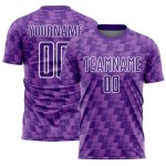 Benutzerdefiniertes Lila Medium Lila-Weiße Linie Sublimation Fußballuniform Trikot Benutzerdefiniertes Lila Medium Lila-Weiße Linie Sublimation Fußballuniform Trikot