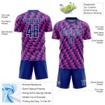 Benutzerdefiniertes Royal Pink-White Line Sublimation Fußballuniform-Trikot Benutzerdefiniertes Royal Pink-White Line Sublimation Fußballuniform-Trikot